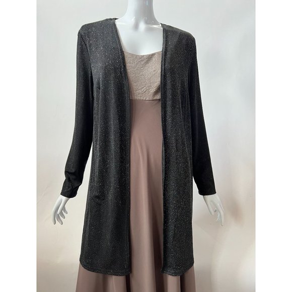 Delta Burke Metallic Thread Jacket  M Black  Metallic Polyester Made in USA - Picture 1 of 16